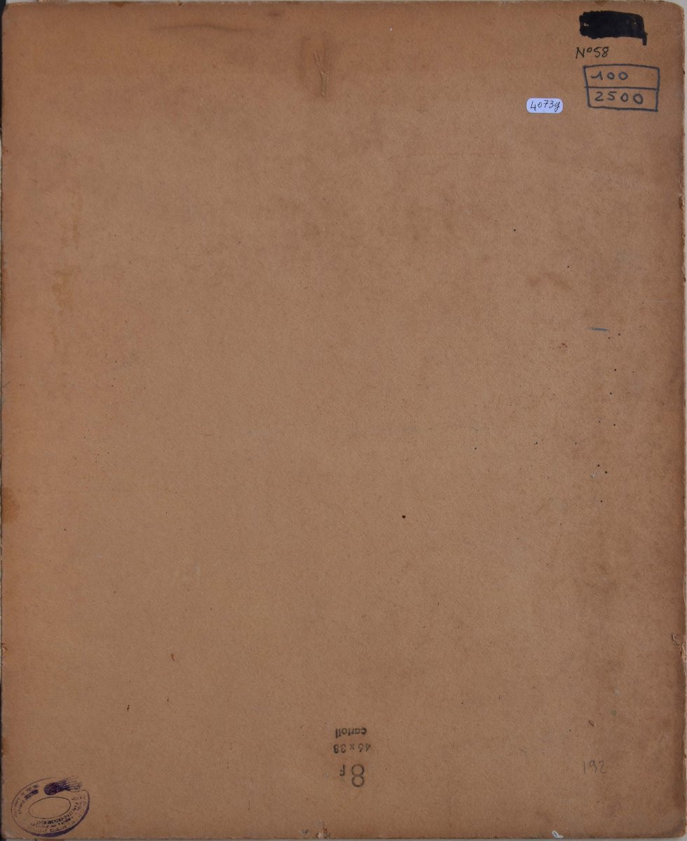 Madeleine ROUART "Bord de rivière"  huile sur carton 46x38-photo-4